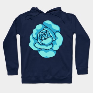 BIG ROSE Bright Turquoise Blue Flower - UnBlink Studio by Jackie Tahara Hoodie